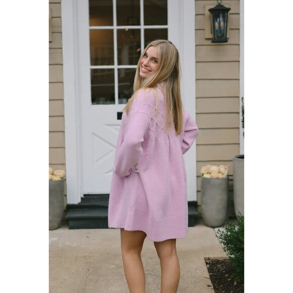 FREE PEOPLE Jaci Long Sleeve Mock Neck Sweater Dress in Lavender Size X-Small - Picture 2 of 14